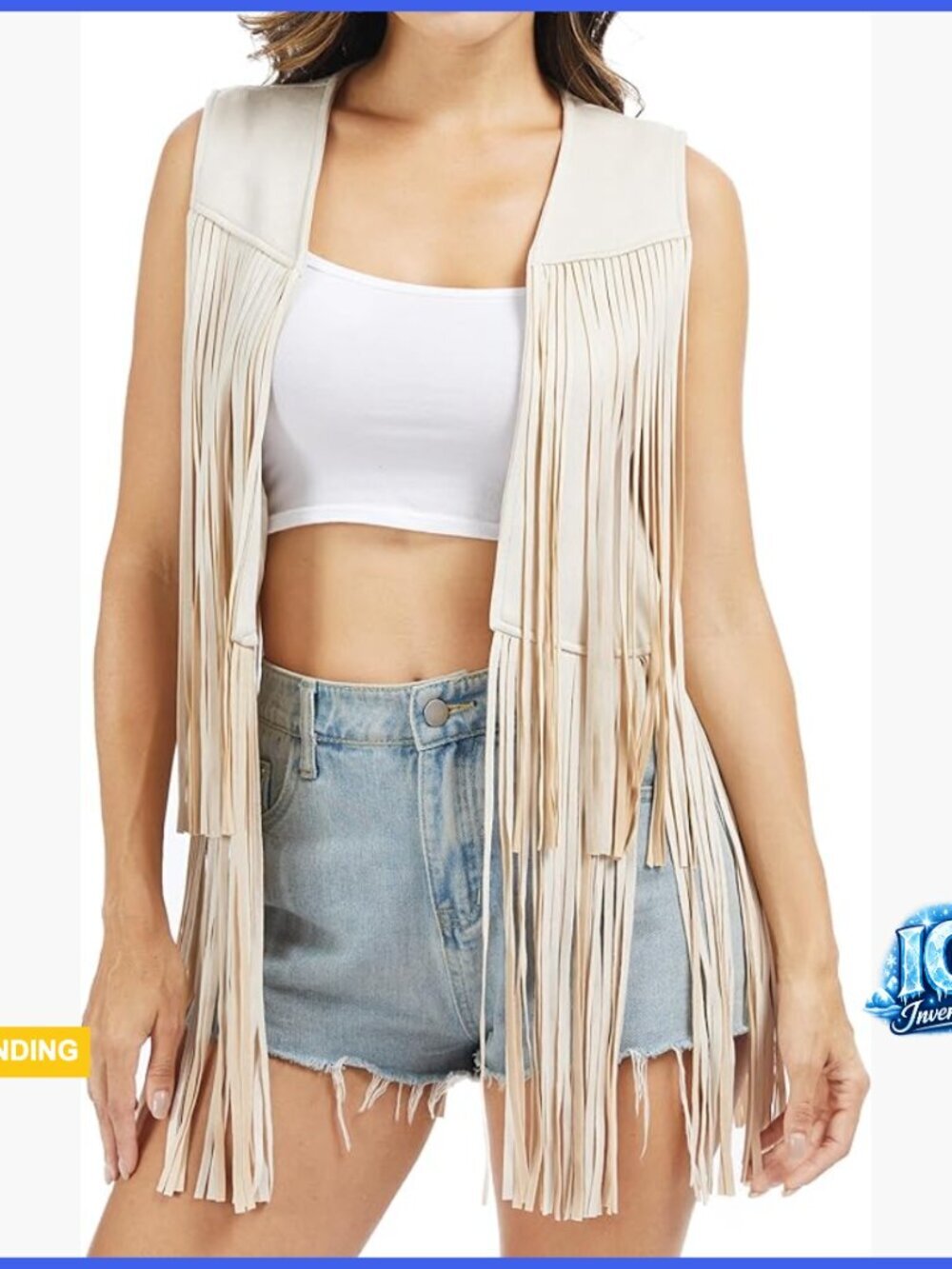 Faux Suede Fringe Vest Women's Western Tassel Cowgirl Outfit